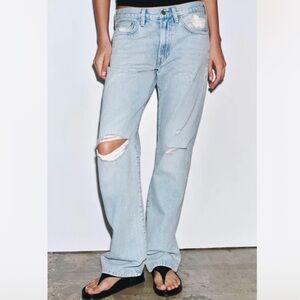 Zara Light Blue Straight Leg Jeans